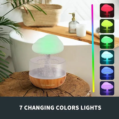 Cloud Rain Diffuser, Snuggle Cloud, Light Humidifier - Raindrop Humidifier, Relaxing Sound, Mushroom Waterfall Lamp, Essential Oil Diffuser for Home Office