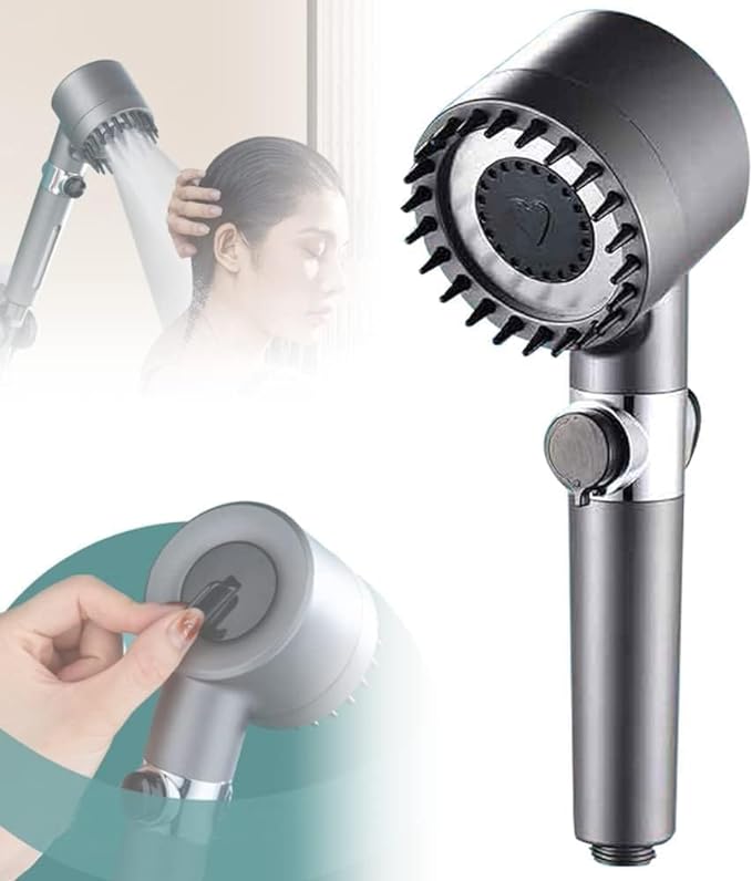 Bathroom Shower Set With 5 Spray Modes, Water Saving Hand Shower For Bathroom, Shower Head With Stop Button Shower Heads With 140 Cm Hose Pipe And Adjustable Bracket