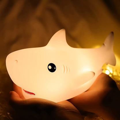 Cute Lamp, Night Lamp for Kids, Cute Night Lamp, Cute Lamps, Lamp for Kids, Night Lamp for Kids Bedroom, Cute Light Lamp, Birthday Gifts, Rechargeable, Silicone, Colour Changing - Shark Lamp