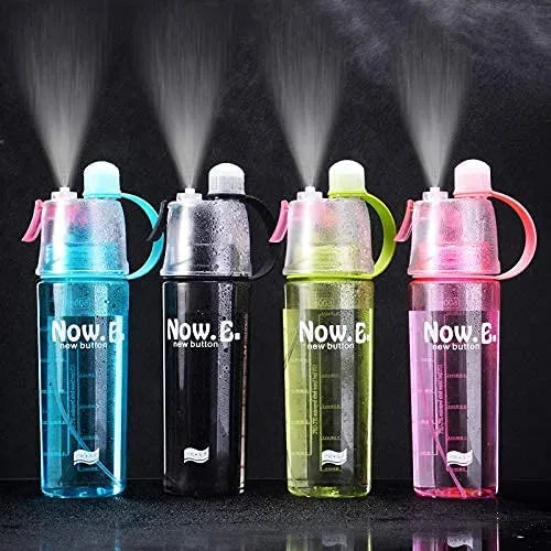 New B. Mist Spray Water Bottle for Outdoor Sports and Gym, Cycling, Camping & Hiking 600 ML (Multicolour)