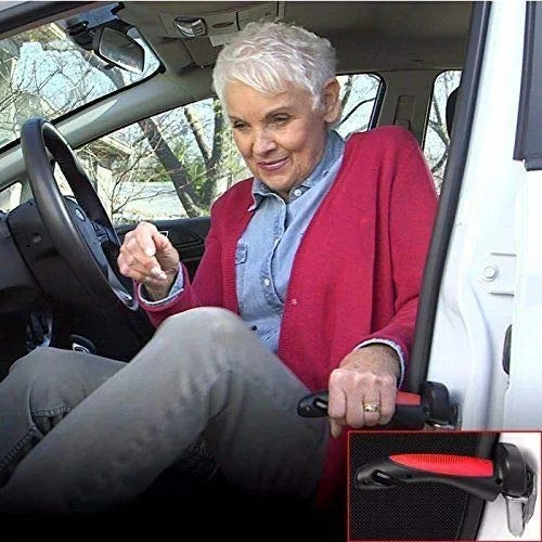 Car Cane Mobility Aid Standing Support Handle Portable Grab Bar for Physically Challenged Old People to Hold & Seat Vehicle Emergency Escape Tools with Window Breaker & Seat Belt Cutter