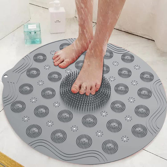 Anti-Slip Bathroom Mat With Foot Scrubber