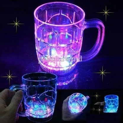 LED Lighting Glass Mug/Rainbow Color Magic Cup | Water or Tea in The Mug, Lighting Up | Wast Battery Replace Glass