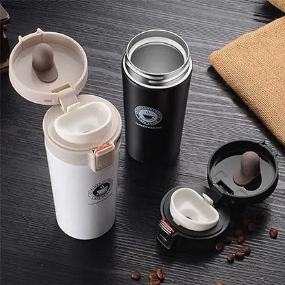 Coffee Travel Cup, Insulated Coffee Cup with Leakproof Lid, Vacuum Insulation Stainless Steel Reusable for Hot Cold Coffee, and Tea, Thermal Mug with Non-Slip Cover