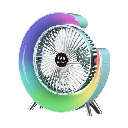 Colorful G Shape Fan/Multifunctional Colorful desktop small fan portable floor mounted fan with light