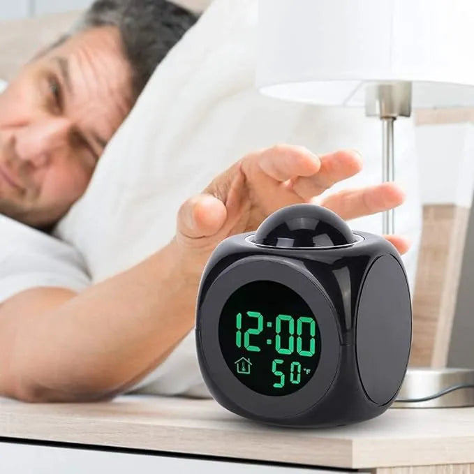 Voice Projection Alarm Clock with Weather Station, LED, Temperature and Wake Up Projector