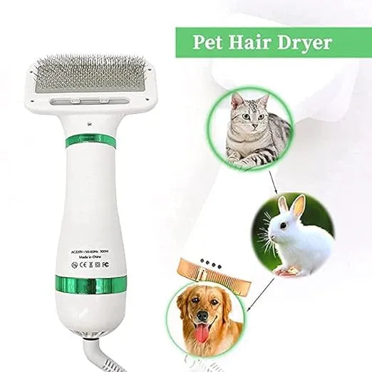 Pet Hair Dryer | 2 in 1 Pet Grooming Hair Dryer Blower Small and Medium Dogs Cats Slicker Brush Low Noise Portable Grooming Home Dog Hair Dryer | Dog Pet Grooming Blowing