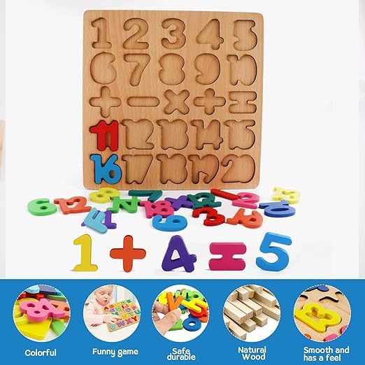 WOODEN NUMBER LETTERS PUZZLE