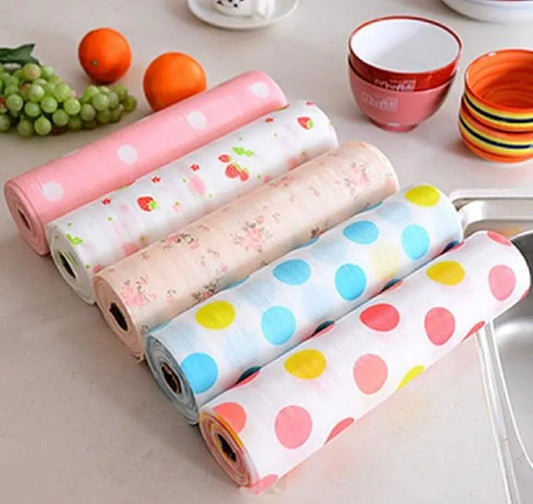 Anti Slip PVC Waterproof Place Mat for Kitchen Cupboard Liners, Refrigerator, Table, 30X300 cm, Multi Color