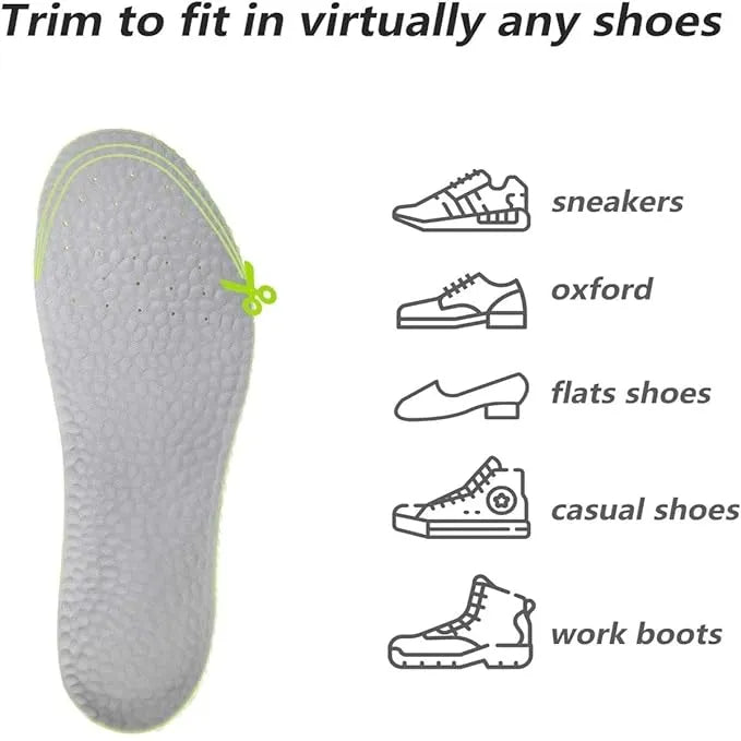 Unisex Grey Comfortable Athletic Insoles Pair for Formal and Sports Shoes :(39-45)