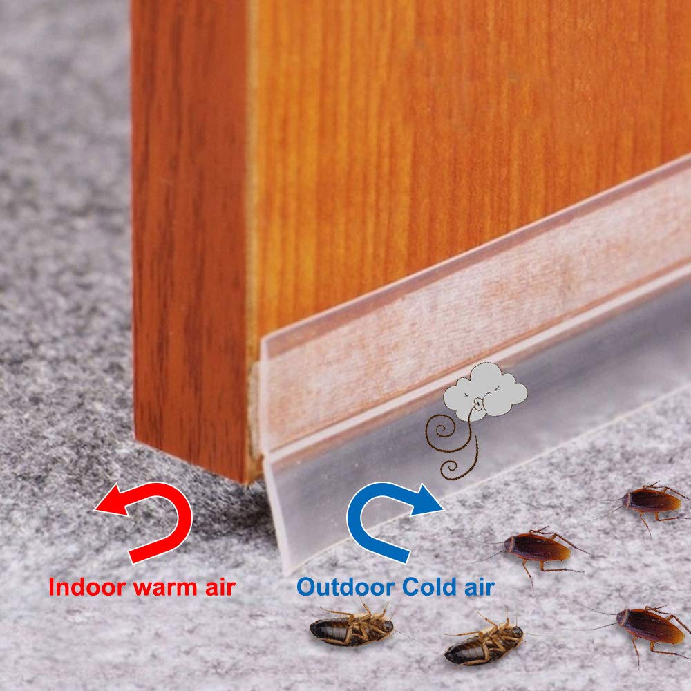 Silicone Door Strips Door Gaps Sealer for Cockroach,Insect Bugs Stopper (2 Meter/ 6.56 Ft)