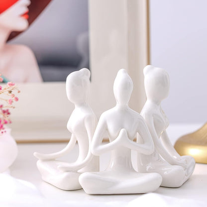 3 PCS YOGA POSE STATUE SET