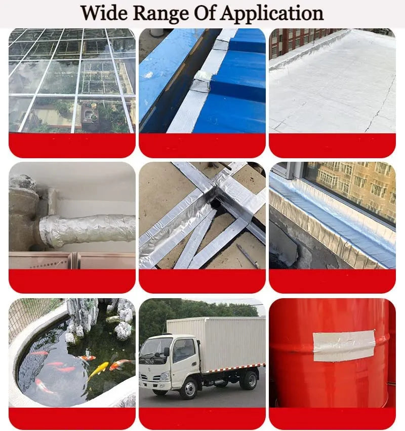 Leakage Repair Waterproof Tape for Pipe Leakage Roof Water Leakage Solution Aluminium Foil Tape Waterproof Adhesive Tape Sealing Duct Rubber Tape for Leakage (5CM*5M (Pack Of 1))