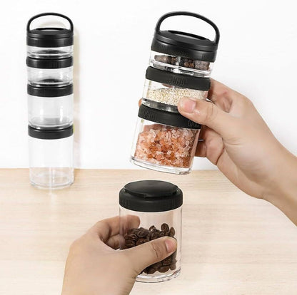 4 LAYER SNACK CONTAINTER BLACK