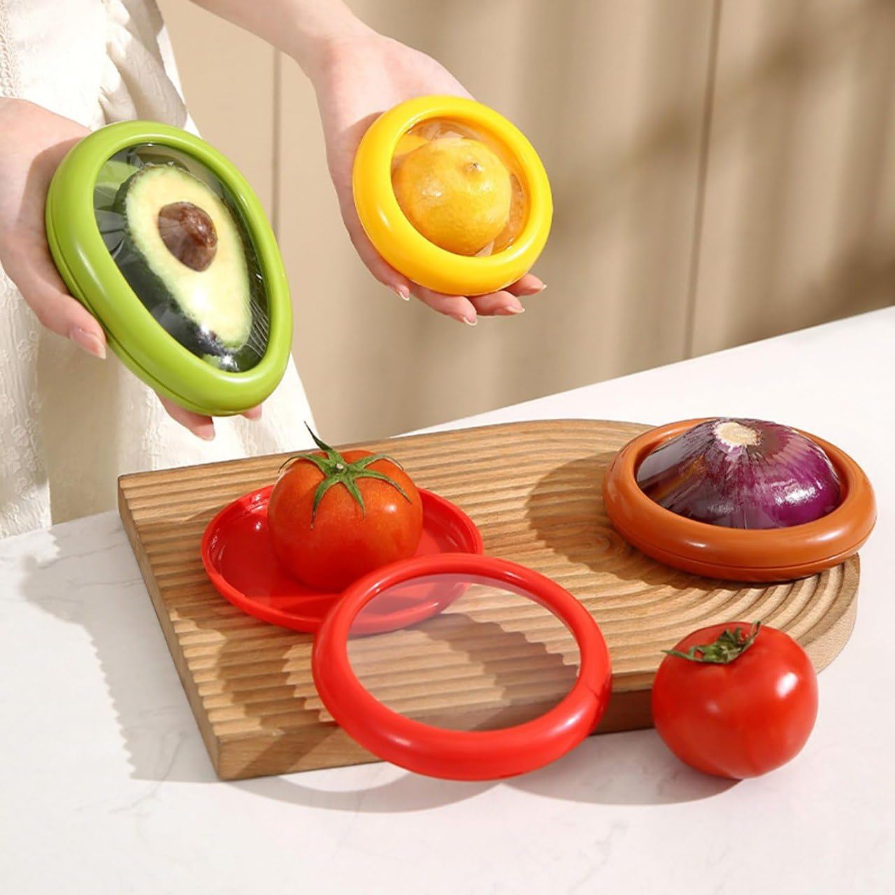 4PC FRUIT VEGETABLE STORAGE BOX SET