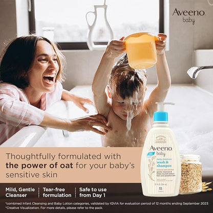 Aveeno Baby Daily Moisture Wash and Shampoo (354ml)