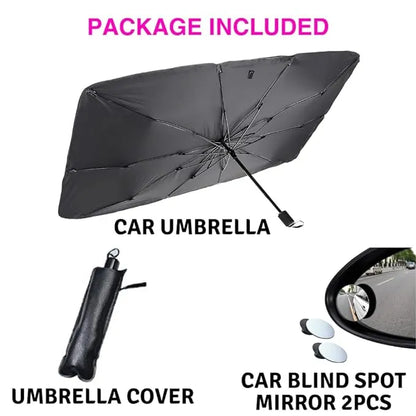 Car Windshield Sun Shade Umbrella, Foldable Car Sunset Umbrella Cover UV Block Car Front Window (Pack of 1)