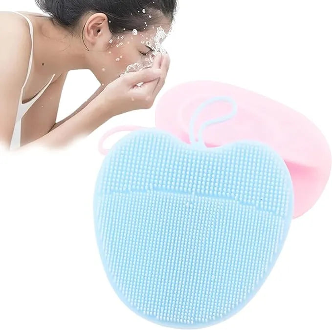 Silicone Face Scrubber Exfoliator Brush, Manual Facial Cleansing Exfoliating Brush, Unisex Face Scrub Wash Brush for Women and Men (Pack of 1,Multicolor)