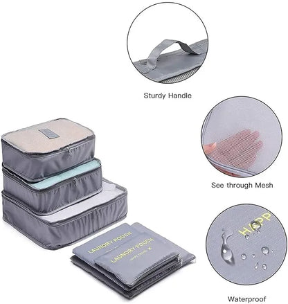 6 pcs Cloth Organizer Pouch Laundry Zipper Bags Travel Luggage Packing Organizers with Bag Traveling Multipurpose Waterproof High Capacity Clothes Tidy Portable Case