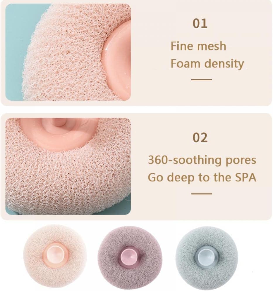 Bath Shower Sponges Set,Reusable Exfoliating Loofahs Shower Balls with Sucket,Easy to Hanging&Washing,Skin Care Shower Sponges Scrub Mesh Body Beauty Brush Ball for Women Men