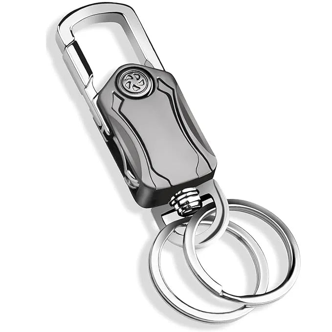 2 Pack Multifunctional Key Chain, Keychain with Bottle Opener 360° Rotating Carabiner Clip for Women Man Jeep Car Key Fob Home Keychain Accessories