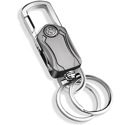 2 Pack Multifunctional Key Chain, Keychain with Bottle Opener 360° Rotating Carabiner Clip for Women Man Jeep Car Key Fob Home Keychain Accessories