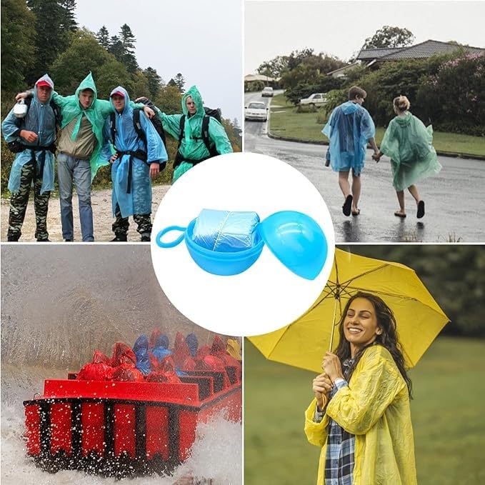 Disposable Emergency Ball Raincoat For Traveling and Outdoor Activities/For Men and Women(MULTI COLOUR)PACK OF 2