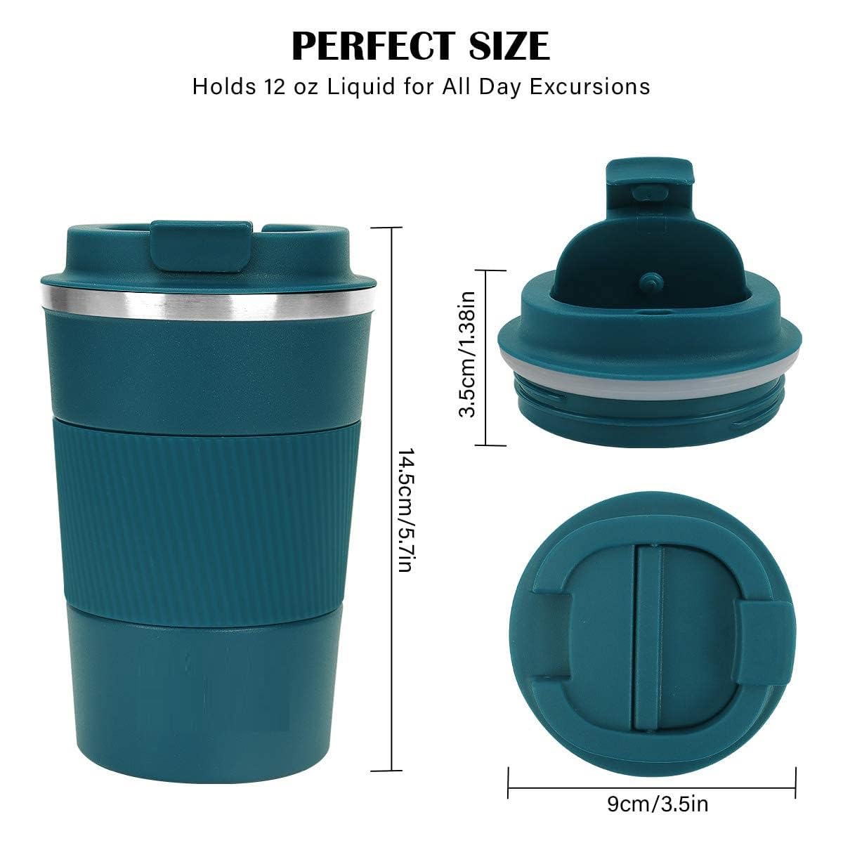 COFFEE CUP TRAVEL BLUE RUBBER