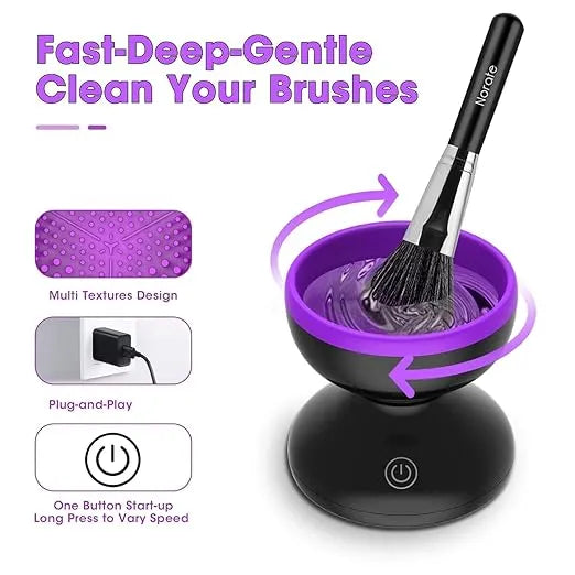 Electric Makeup Brush Cleaner, Make up Brush Clean Machine, Brush Cleaning Mat, Automatic Cosmetic Paint Brush Cleaner Spinner