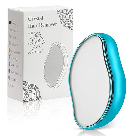 Crystal Hair Eraser | Unisex Painless Hair Removal Tool & Skin Exfoliator | Prevents Ingrown Hair & Skin Irritation | Lasts 3+ years, Best Alternative to Razors, Waxing, Cream, Epilator