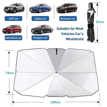 Car Windshield Sun Shade Umbrella, Foldable Car Sunset Umbrella Cover UV Block Car Front Window (Pack of 1)