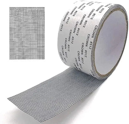 Window Screen Repair Kit Tape,Strong Adhesive & Waterproof Fiberglass Covering Mesh Tape for Covering Window Door Tears Holes Screen Patch Repair Kits