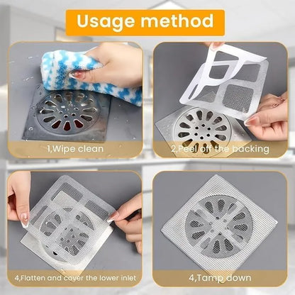 Disposable Bathroom Drain Cover Hair Catcher Shower Drain Mesh Stickers, Bathroom, Laundry, Bathtub, Kitchen, Sink, for Human and pet Hair