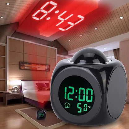 Voice Projection Alarm Clock with Weather Station, LED, Temperature and Wake Up Projector