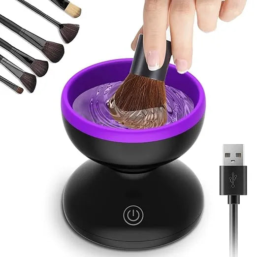 Electric Makeup Brush Cleaner, Make up Brush Clean Machine, Brush Cleaning Mat, Automatic Cosmetic Paint Brush Cleaner Spinner