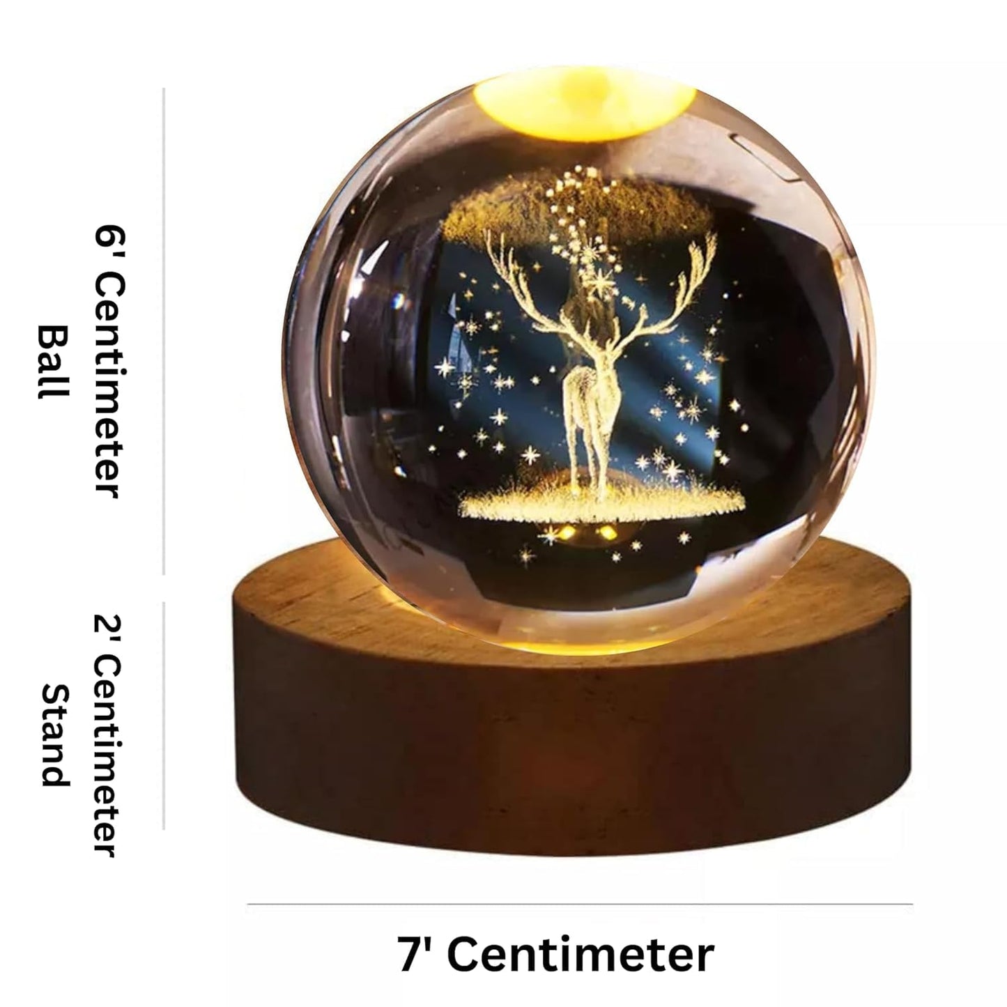 3D DEER CRYSTAL BALL LIGHT