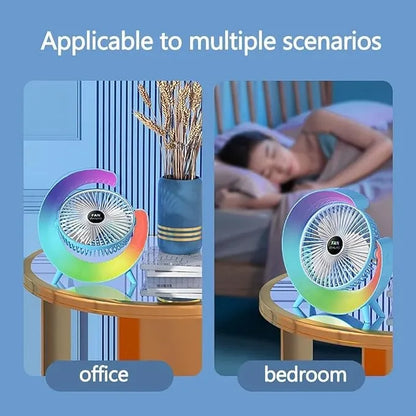 Colorful G Shape Fan/Multifunctional Colorful desktop small fan portable floor mounted fan with light