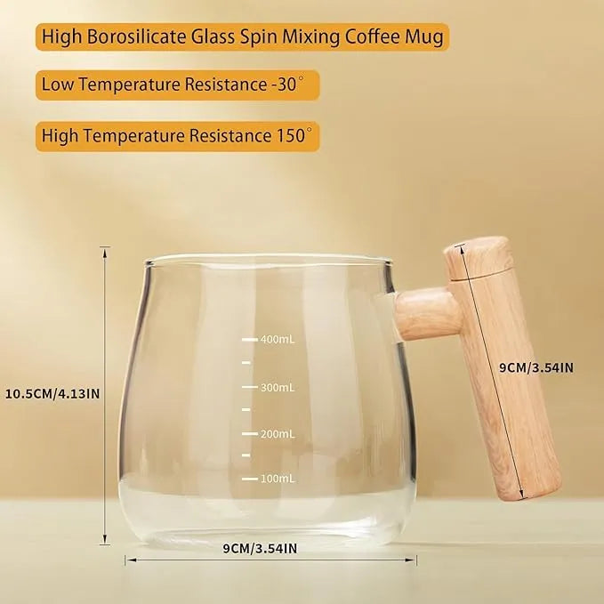 Self Stirring Mug,Electric Mixing Cup Self Stirring Coffee Mug High Borosilicate Glass Mixing Coffee Mug Rotating Home Office Travel Stirring Cup Suitable for Coffee/Milk/Protein Powder,400 ML