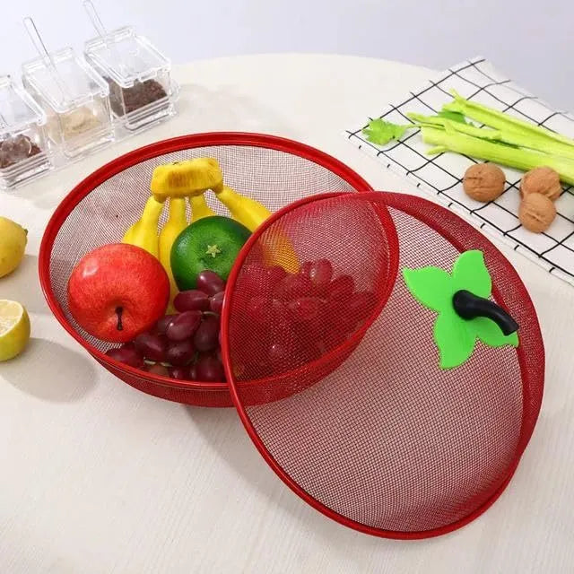 Apple Shape Net Fruits & Vegetables Basket for Kitchen, Fruit Basket with Net Cover, Fruit and Vegetable Stand Basket, Fruit Net Cover (RED)