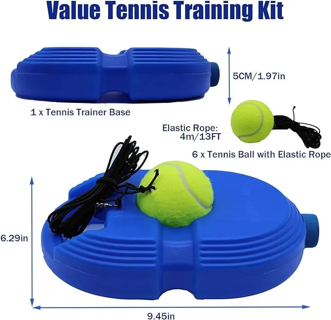 Tennis Trainer Rebound Ball,Solo Tennis Training Equipment for Self-Pracitce,Portable Tool,Tennis Rebounder Kit,Including (No Racket Included)