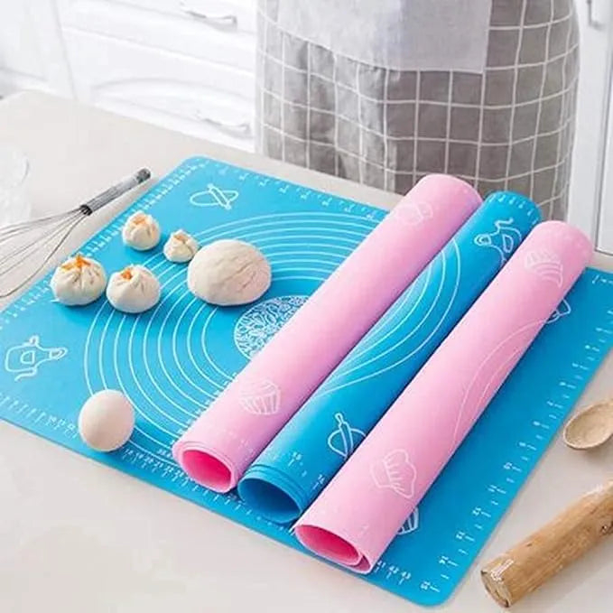 Silicone Baking Mat Silicone Chapati Atta Kneading Mat Non-Stick Fondant Rolling Mat Stretchable for Kitchen Roti Chapati