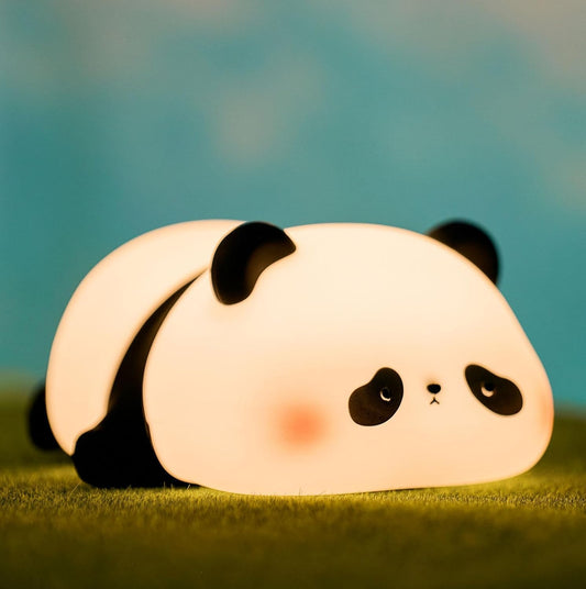 MILONI USA Cute Panda Night Light for Kids,Nursery Silicone Night Light,7-Color Changing LED Lamp,Room Decor, Gifts for Toddler Children Teenage Girls Valentine'S Day (Sleeping Panda Light)