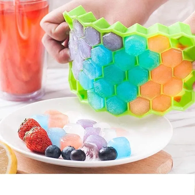 Ice Cube Tray Silicone for Freezer Honeycomb  Ice Cube Mould Flexible Tray for Freezer, Chocolate Cake Maker, Ice Trays for Chilled Drinks, Reusable