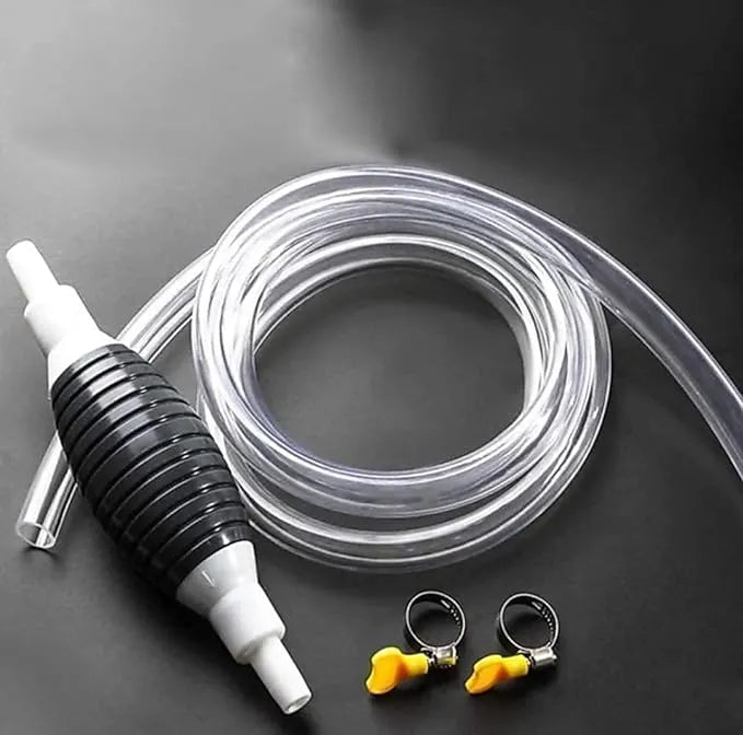 Oil Transfer Pump, Fuel Transfer Pump Kit, High Flow Siphon Hand Oil Pump, Portable Manual Car Fuel Pump for Petrol Diesel Oil Liquid Water Fish Tank with (2M Syphon Hose