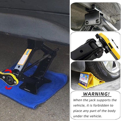 Scissor Jack 1.5 Tons (3,307 lbs) car Jack Capacity Saving Strength Design (Car Jack with Wrench)