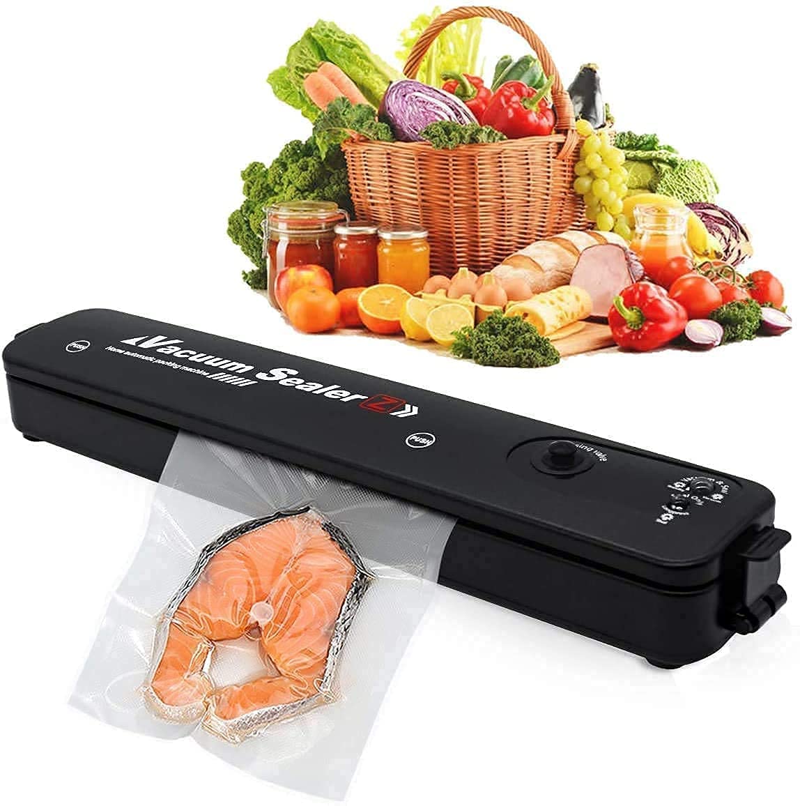 Vacuum Sealer Machine, Automatic Fresh Food-Sealer, Vacuum Packing Machine For Fruits, Meat Preservation With Dry & Moist Sealing Modes (Multi Color)