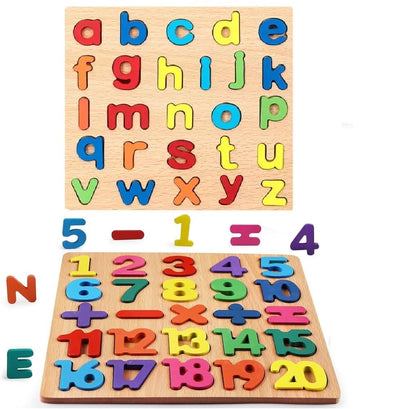 WOODEN NUMBER LETTERS PUZZLE