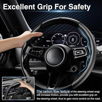 Fiber Steering Wheel Cover Universal Steering Wheel Cover Car Interior Decoration Car Steering Wheel Anti-Slip Cover