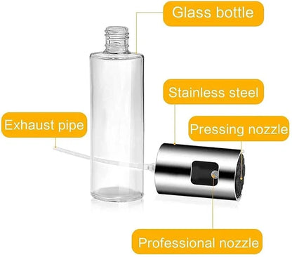 100ml Olive Oil Sprayer for Kitchen, Stainless Steel Glass Oil Spray Bottle for BBQ, Salad, Grilling, Roasting, Baking, Frying (Pack of 1)