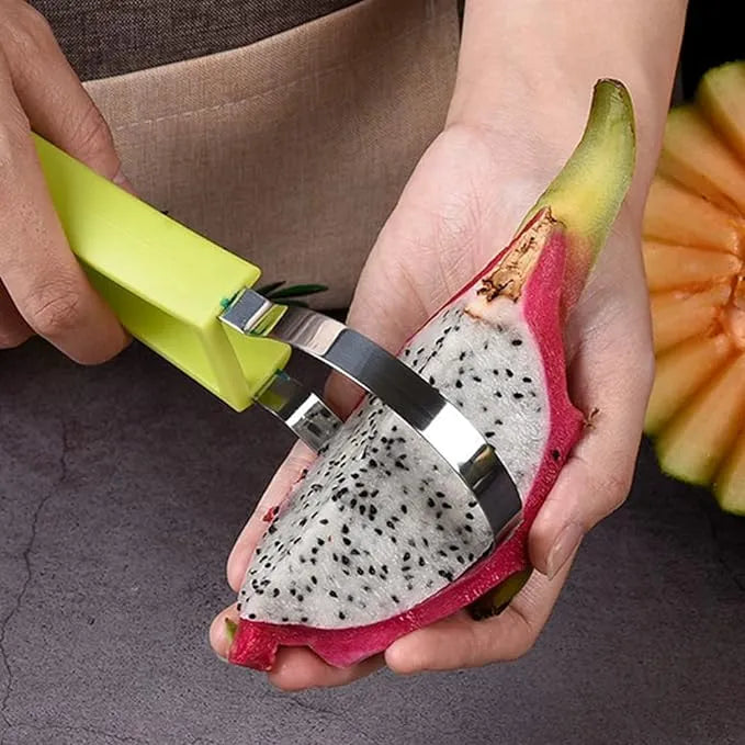 Professional 4 in 1 Stainless Steel Watermelon Cutter Fruit Carving Tools Set,Fruit Scooper Seed Remover Watermelon Knife for Dig Pulp Separator